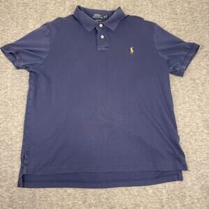 Polo Ralph Lauren Polo Pima Soft Touch Cotton XL Blue Short Sleeve Yellow Pony